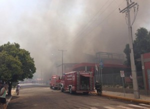 Oito viaturas foram deslocadas para combater as chamas Foto: Maria Eduarda Fortuna / Rádio Gaúcha